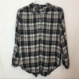 Lucky Brand flannel pop pull over